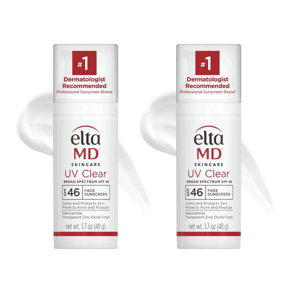 EltaMD UV Clear SPF 46 bottle with pump; oil-free, clear protection.