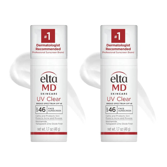 EltaMD UV Clear SPF 46 bottle with pump; oil-free, clear protection.