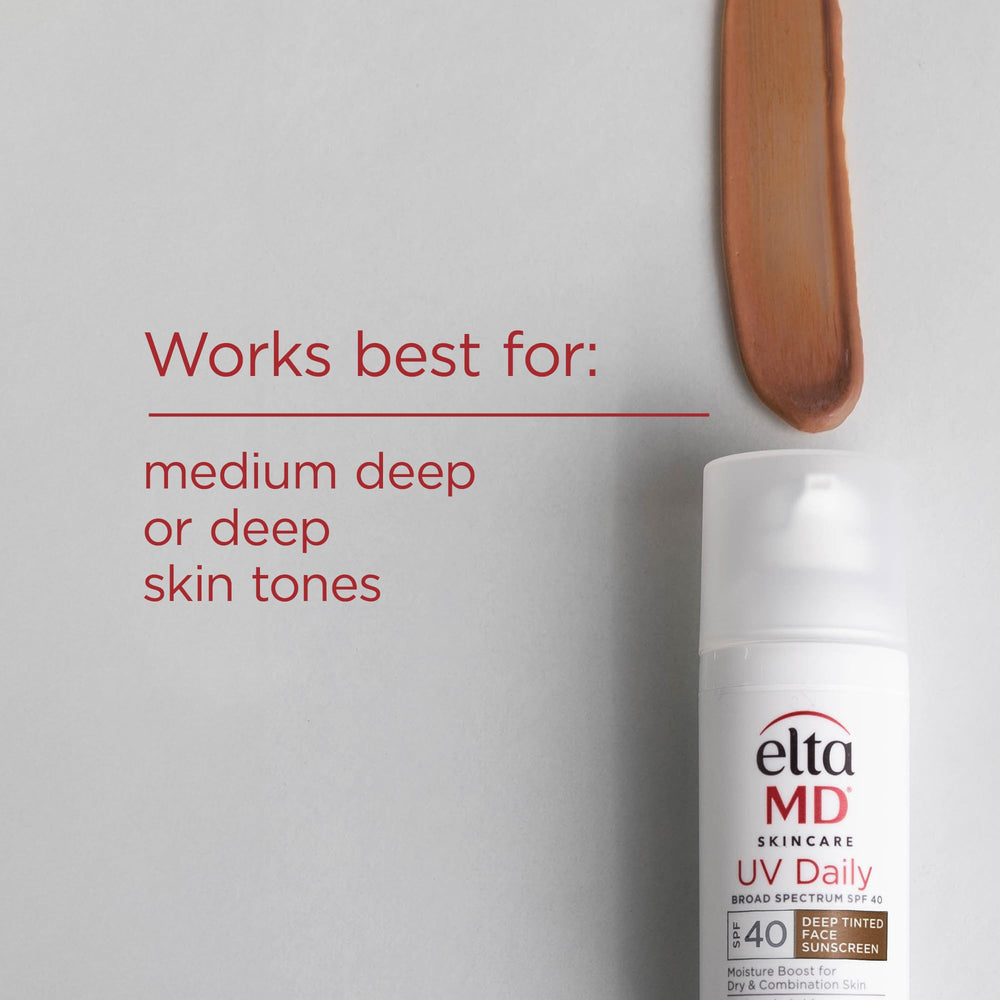 EltaMD UV Daily Deep Tint on skin without white cast.