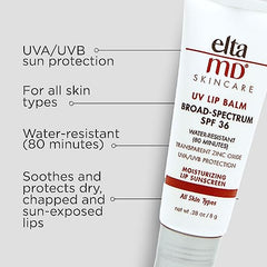 EltaMD UV Lip Balm with transparent zinc oxide for natural lip protection