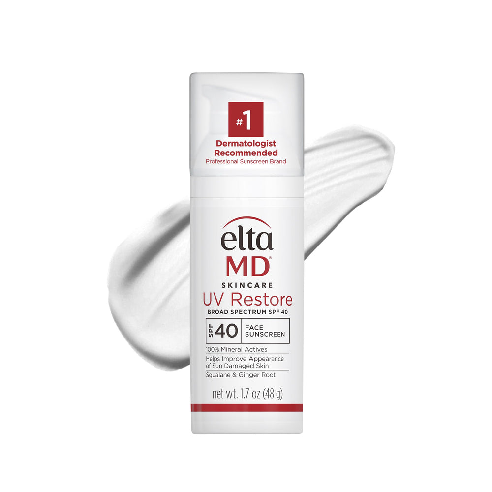 EltaMD UV Restore SPF 40 bottle image showing mineral sunscreen for daily protection