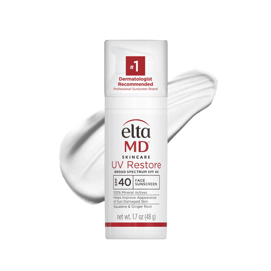EltaMD UV Restore SPF 40 bottle image showing mineral sunscreen for daily protection