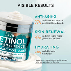 Elvira Retinol Anti-Aging Cream jar closeup showing rich texture for smooth application