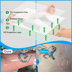 Emalla breathable tattoo cover moves with skin for comfortable daily wear.