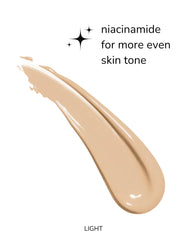 Applying with a brush demonstrates buildable coverage for day-to-night looks.