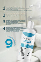 Embeauty collagen keratin shampoo foam close-up for gentle cleansing.