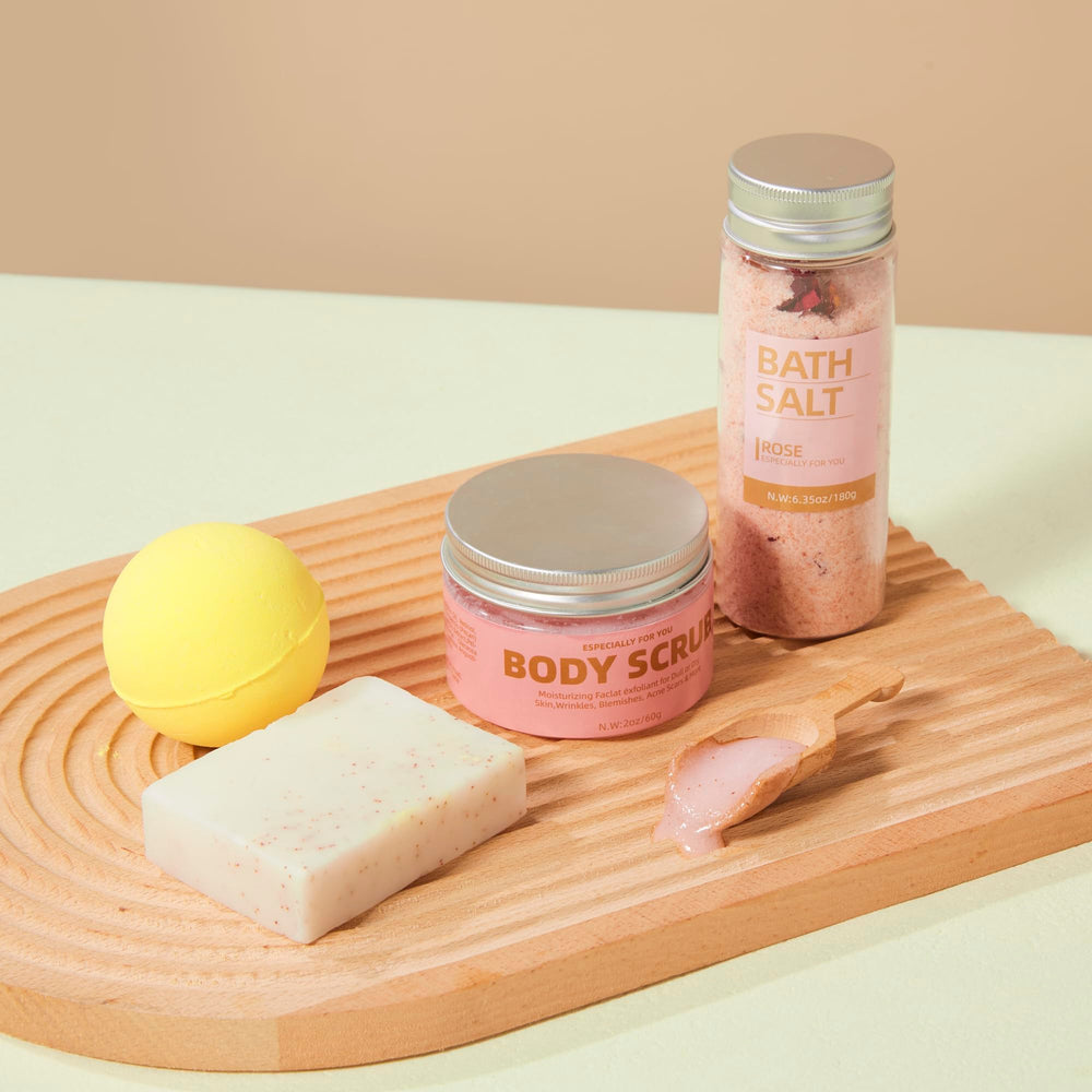 EMBERWAVE bath salt bottle creates a relaxing scented soak for a spa-like bath.