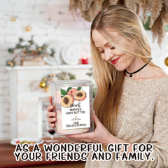 Embleaf Peach Whipped Body Butter leaves skin feeling soft and supple all over.