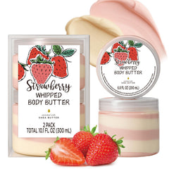 Embleaf Strawberry Whipped Body Butter packaging shows clean design and moisture-ready formula