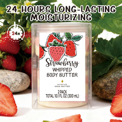 Embleaf Strawberry Whipped Body Butter texture demonstrates fast absorption without greasiness