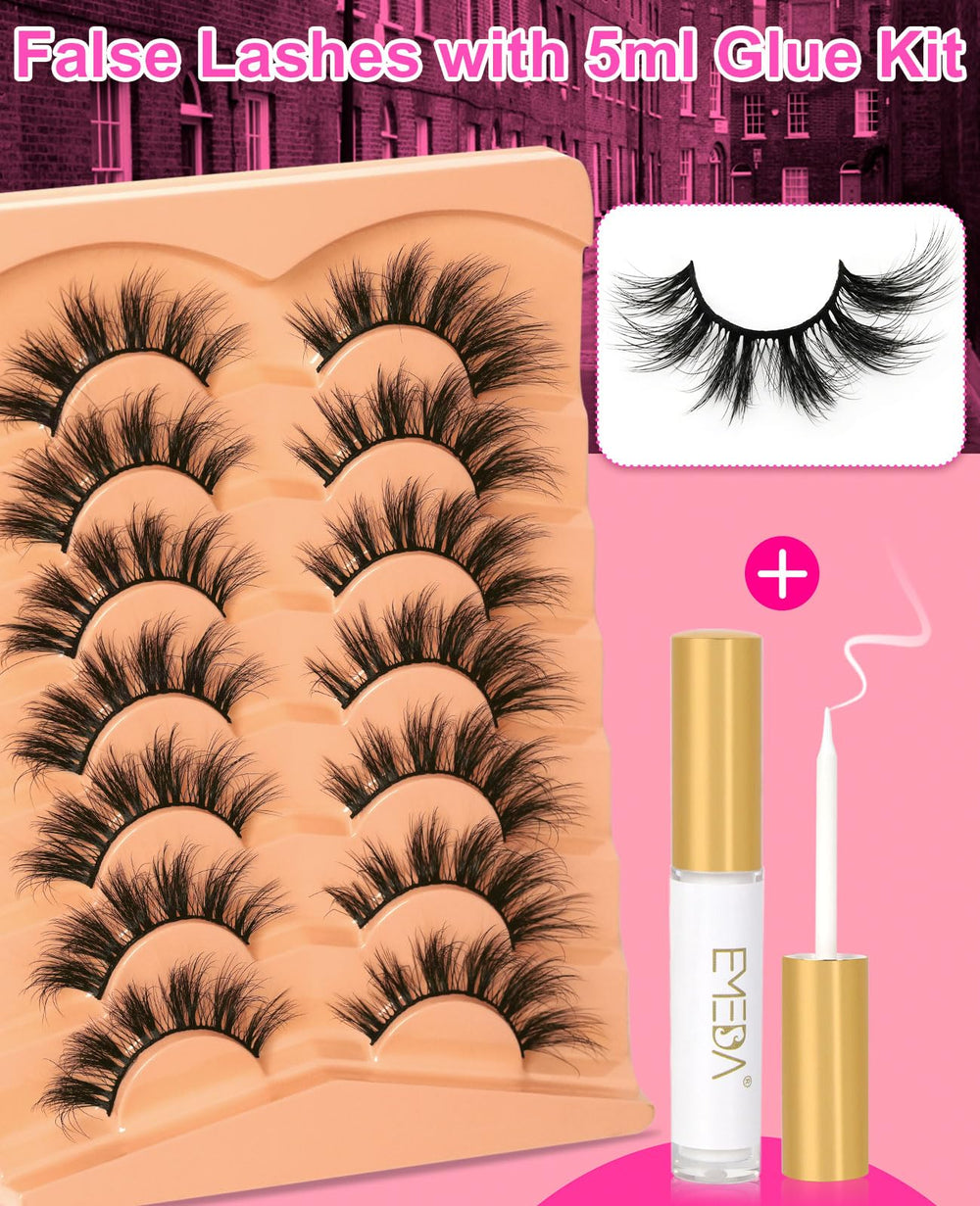 EMEDA 18mm D Curl lashes pack highlights dramatic length with curl.