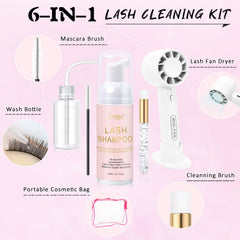 EMEDA lash shampoo gentle cleanser promotes comfortable, hypoallergenic cleaning.