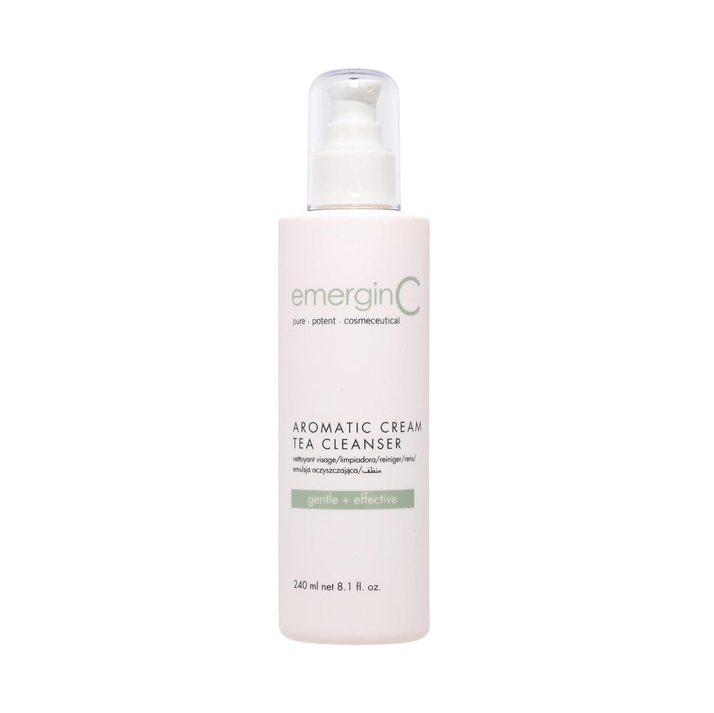 emergen C aromatic cream tea cleanser foam close-up showing cleansing action.