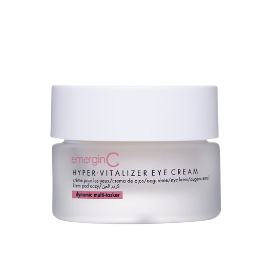 emergin-c Hyper-Vitalizer Cream bottle shows premium moisturizer for radiant, hydrated skin.