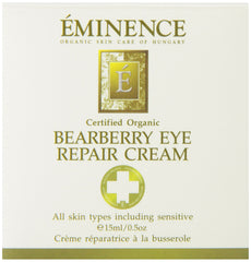 Eminence Bearberry Eye Repair Cream closeup texture reveals creamy, non-greasy absorption
