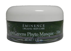 The Eminence Eight Greens Phyto Masque (Hot) White bottle delivers energizing hydration.