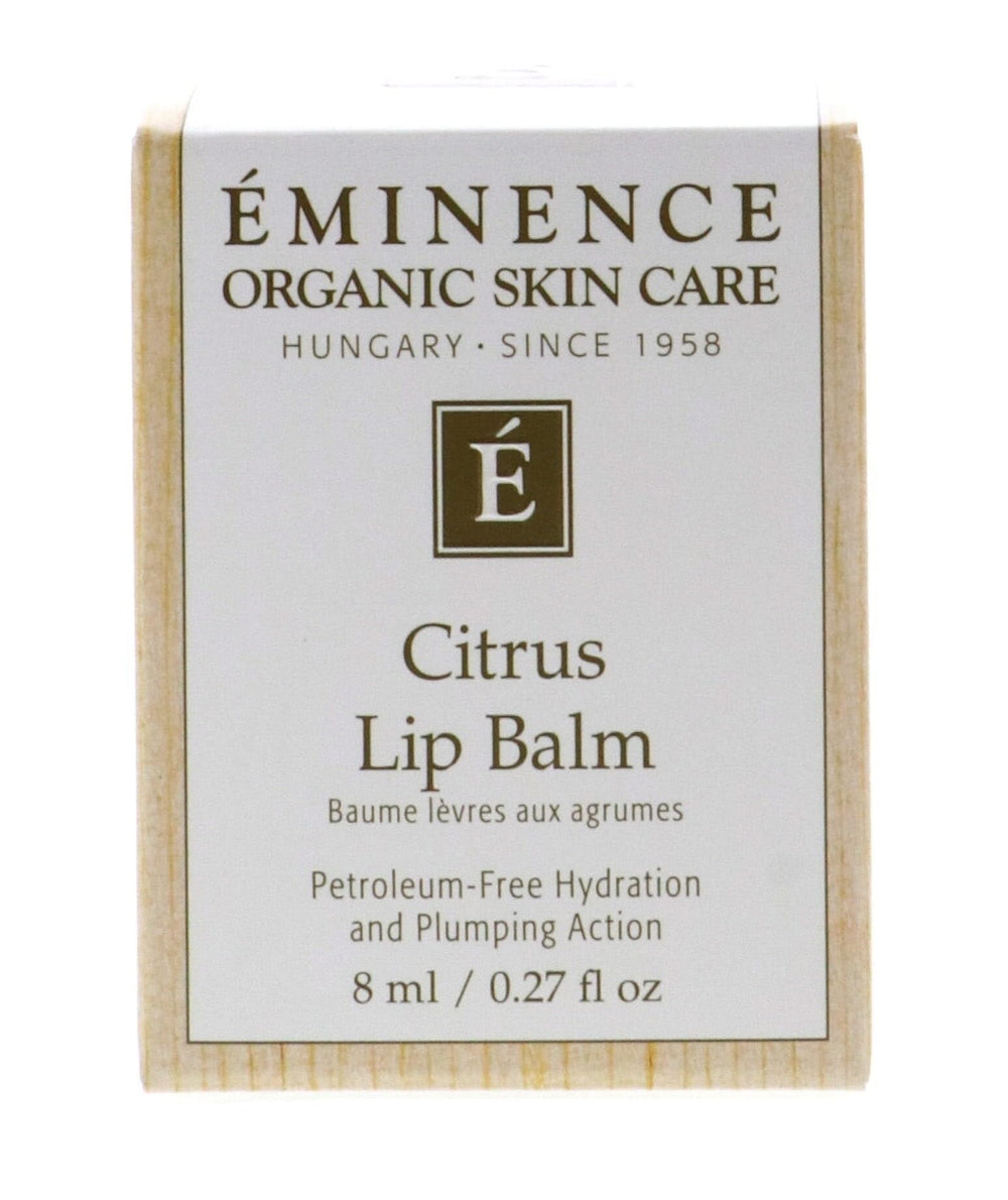 Eminence Organic Citrus Lip Balm tube close-up for smooth hydration