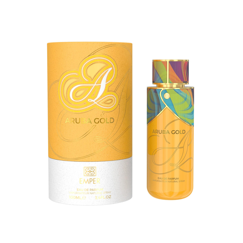 Emper Aruba Gold for Women bottle highlights citrus notes and daily wear appeal
