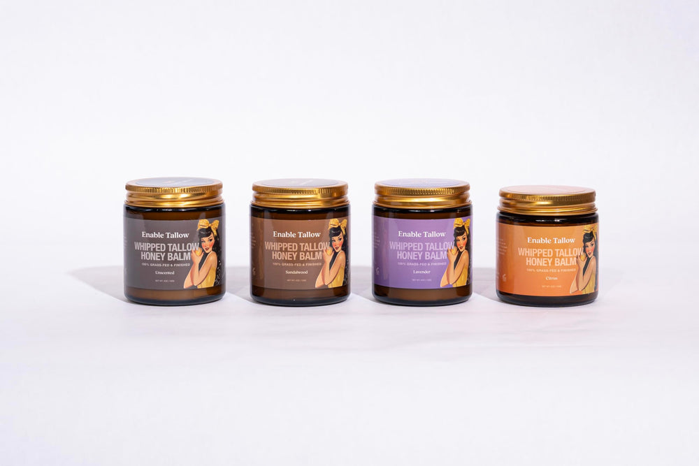 Enable Tallow 4oz packaging indicates generous size for long-term use