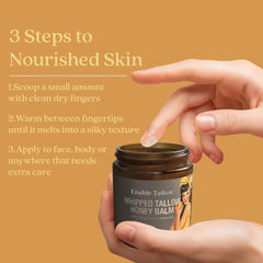 Enable Tallow sensitive skin usage demonstrates gentle nourishment for dry areas