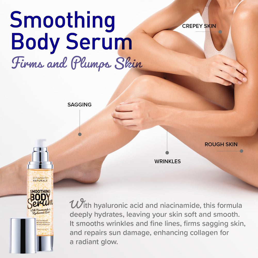 Enaskin Naturals body lotion on the arm during application demonstrates hydrating use.