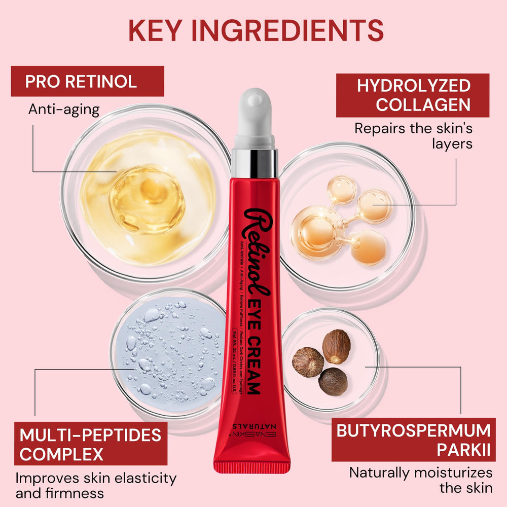 Under-eye area during day and night routine with Enaskin Naturals eye cream