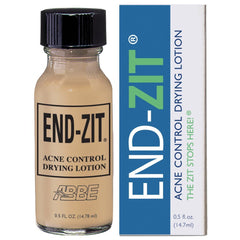 End-zit fast-acting spot treatment bottle close-up for targeted blemish care.