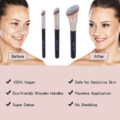 ENERGY Kabuki concealer brush under-eye 270S blends concealer naturally