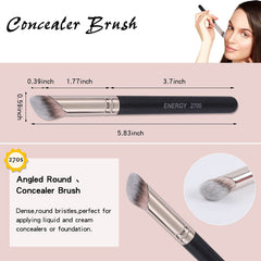 Closeup of ENERGY Kabuki vegan bristles for gentle makeup application
