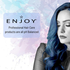 Enjoy Balancing Shampoo bottle in bathroom ready for daily use.