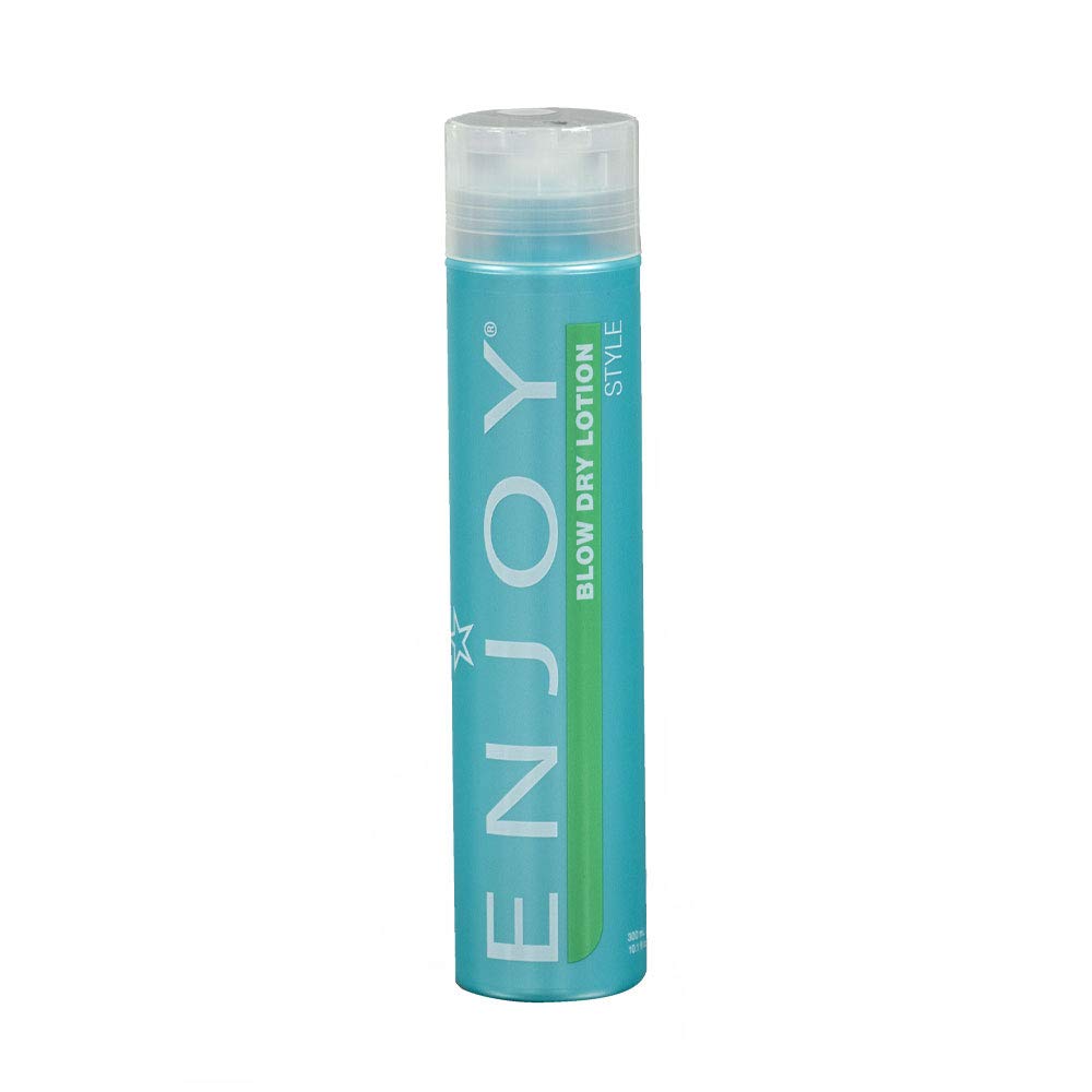 Enjoy Blow Dry Lotion bottle shows lightweight volume and lift.
