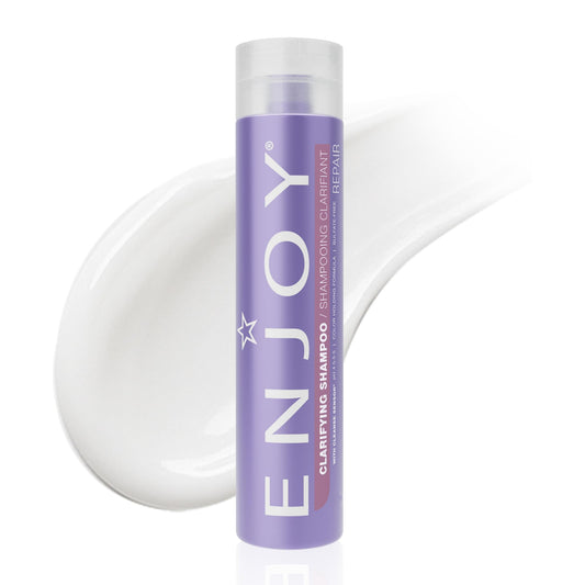 Enjoy Clarifying Shampoo bottle front highlights sulfate-free gentle cleansing