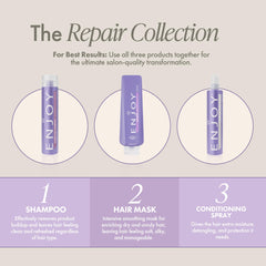 Enjoy Clarifying Shampoo being applied for cleansing and scalp massage