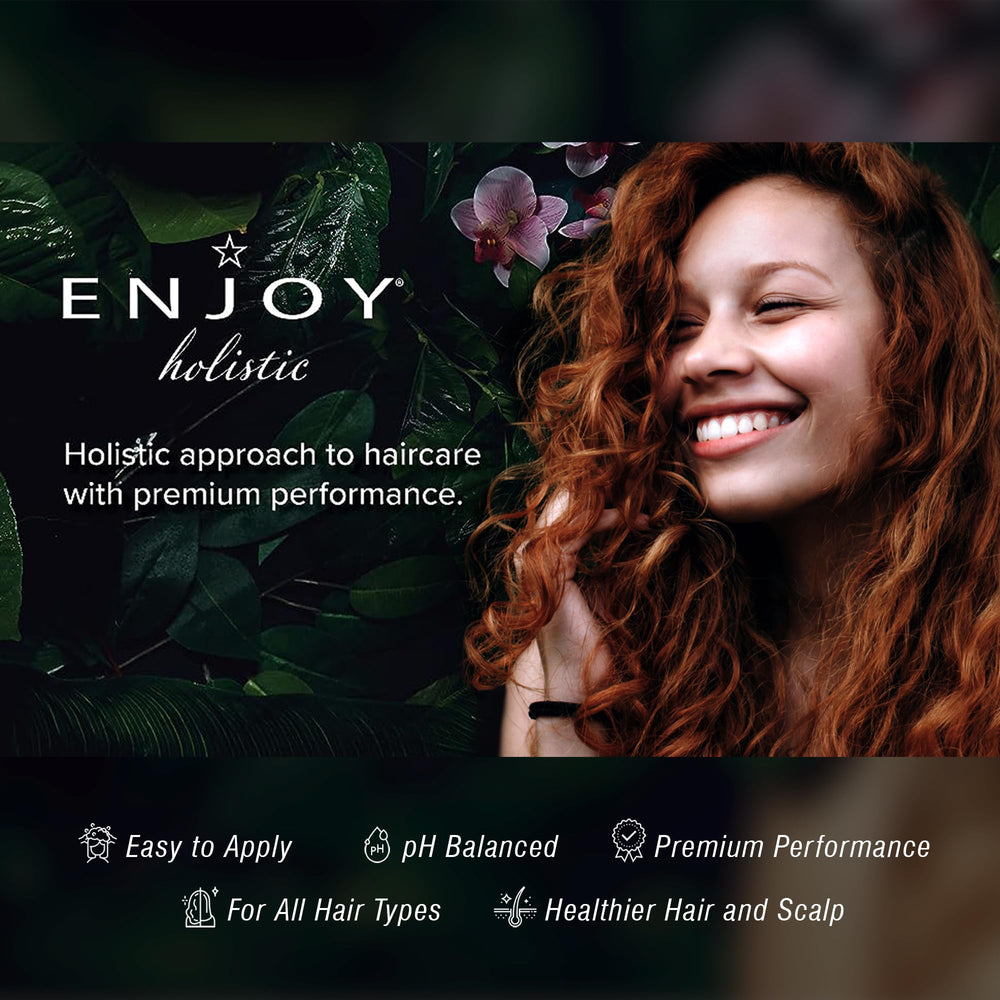 Close-up of Enjoy Holistic D-LUX Conditioner texture for easy application.