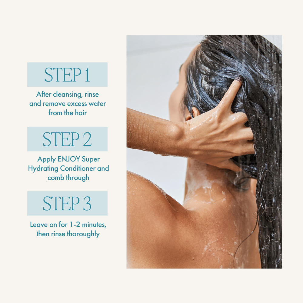 ENJOY pH-balanced formula closeup promotes a healthy-feeling cuticle.