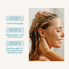 Enjoy Shampoo lather close-up suggests gentle cleansing without heaviness.