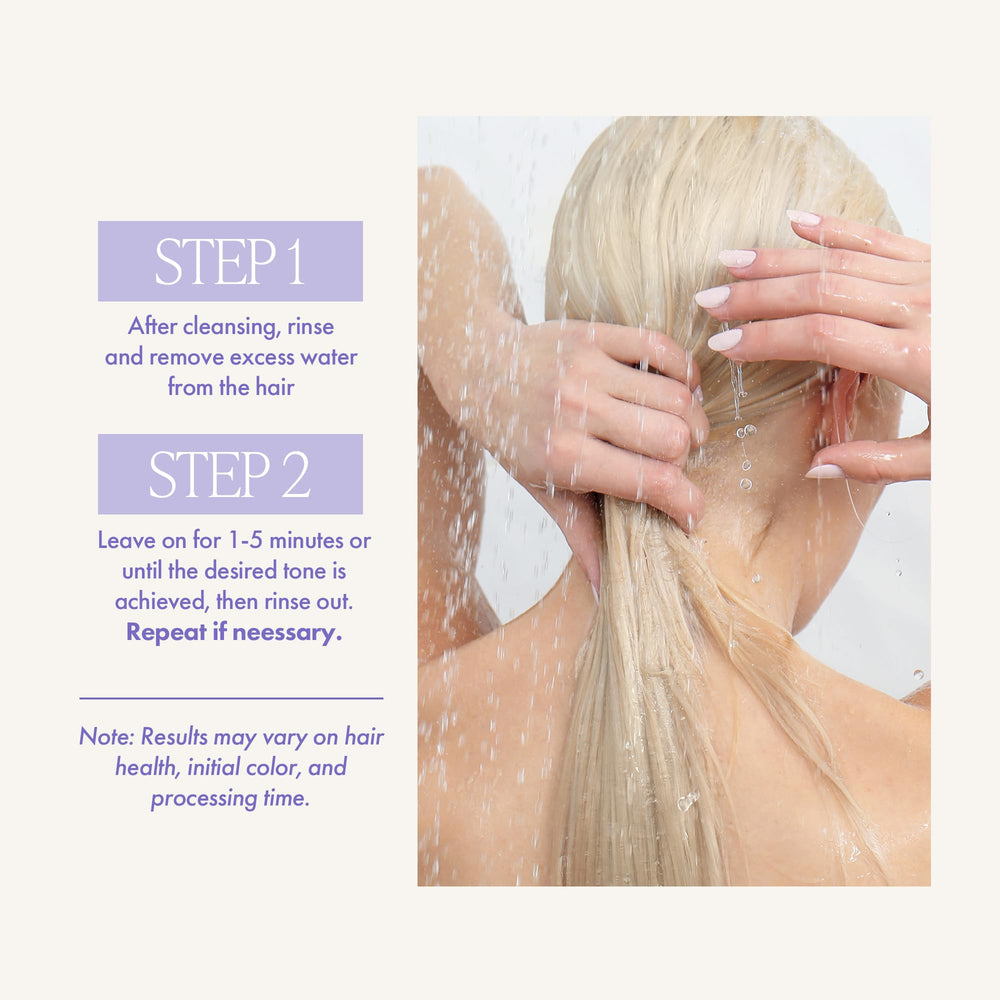 Enjoy Hair Platinum Shampoo on color-treated hair shows a cool-toned finish.