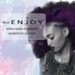 Enjoy Texture and Volume Spray bottle on sink suggests easy layering for varied looks.