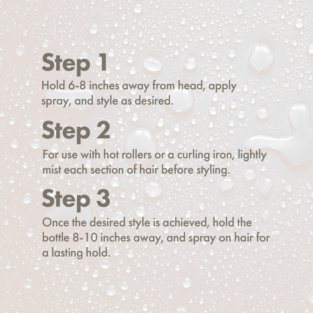 Enjoy Thermal Spray heat-tool protection for styling with hot tools.