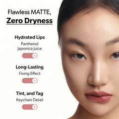 Entropy Charm Tint hydrating velvet texture keeps lips smooth all day.