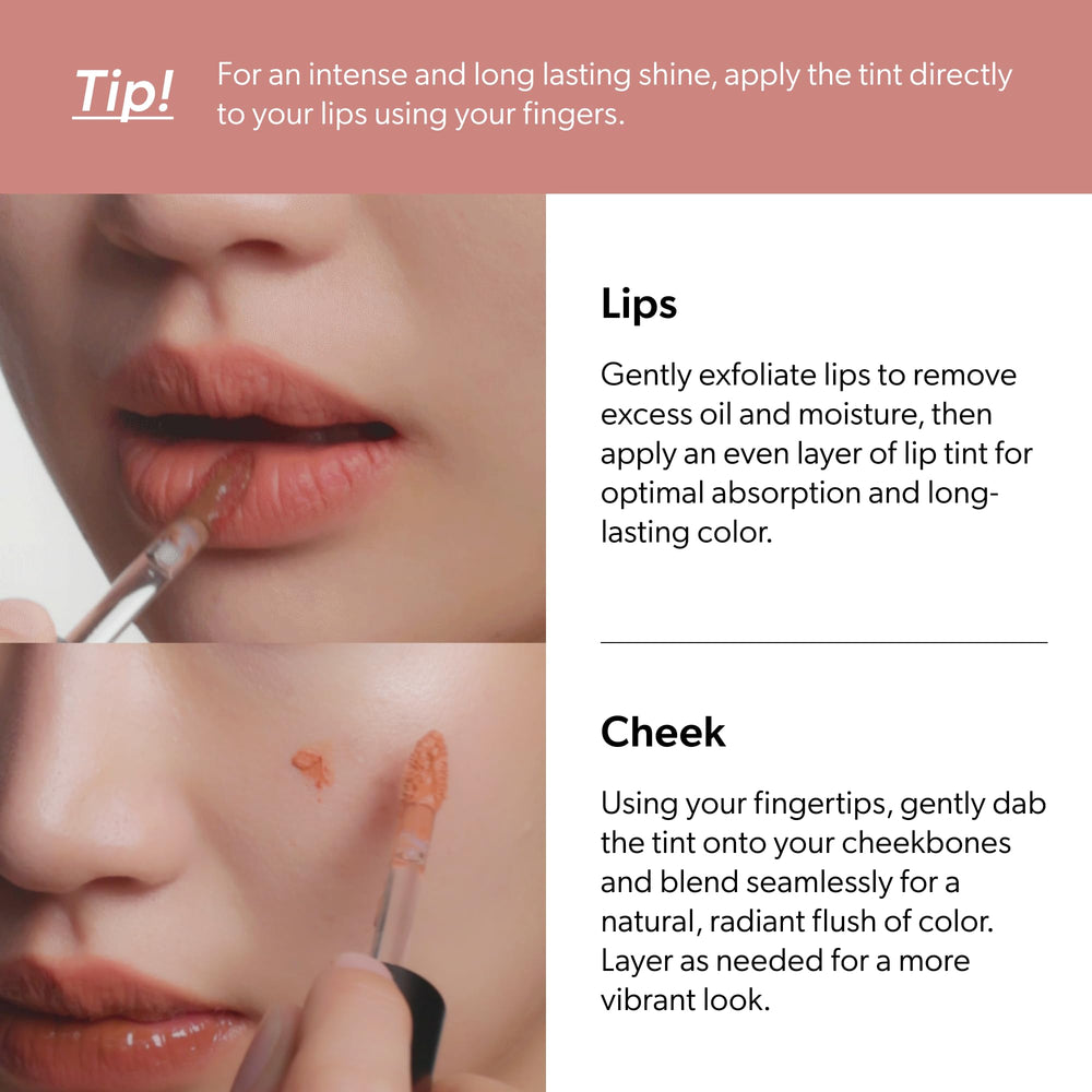 Entropy Charm Tint enhances lips with a soft natural glow.