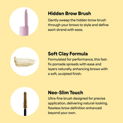ENTROPY MAKEUP Tough Brow Finisher built-in-comb-cap for quick on-the-go touch-ups.
