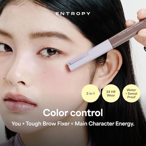 ENTROPY MAKEUP Tough Brow Finisher slim-brush enables precise brow shaping.