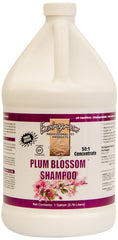 Envirogroom Plum Blossom Shampoo bottle pouring for gentle deep cleaning of coats.