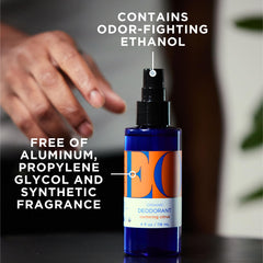 EO Deodorant Spray Citrus label closeup highlighting natural ingredients
