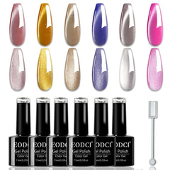 eodci cat eye gel nail polish kit with six colors for DIY manicures