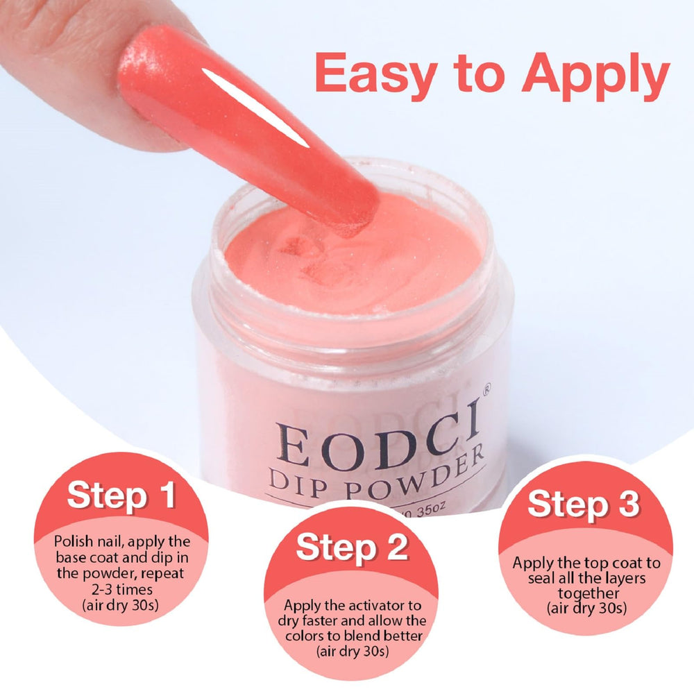 No UV/LED lamp needed with Eodci for simple at-home dipping.