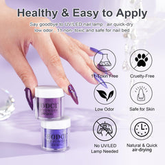 eodci sparkle purple dip powder yields chic shimmering nails