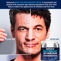 Ephraival Retinol Anti-Aging Cream for Men applying on the face for fast, non-sticky feel.