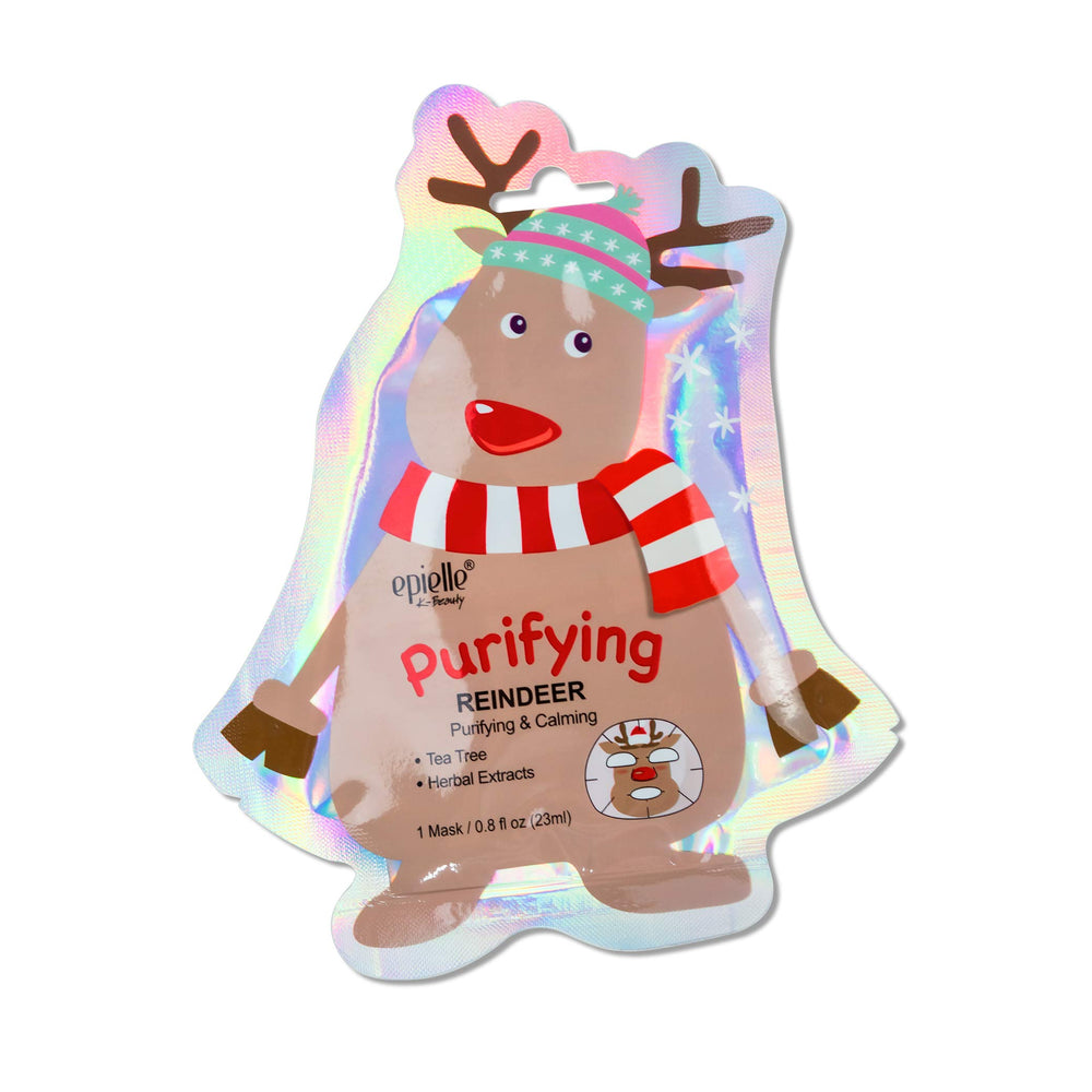 Epielle Snowman mask moisturizes with honey and floral essences for soothing dry areas.